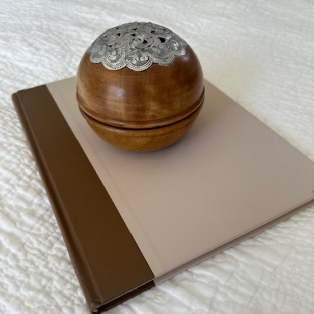 Vintage Wooden Lidded Bowl